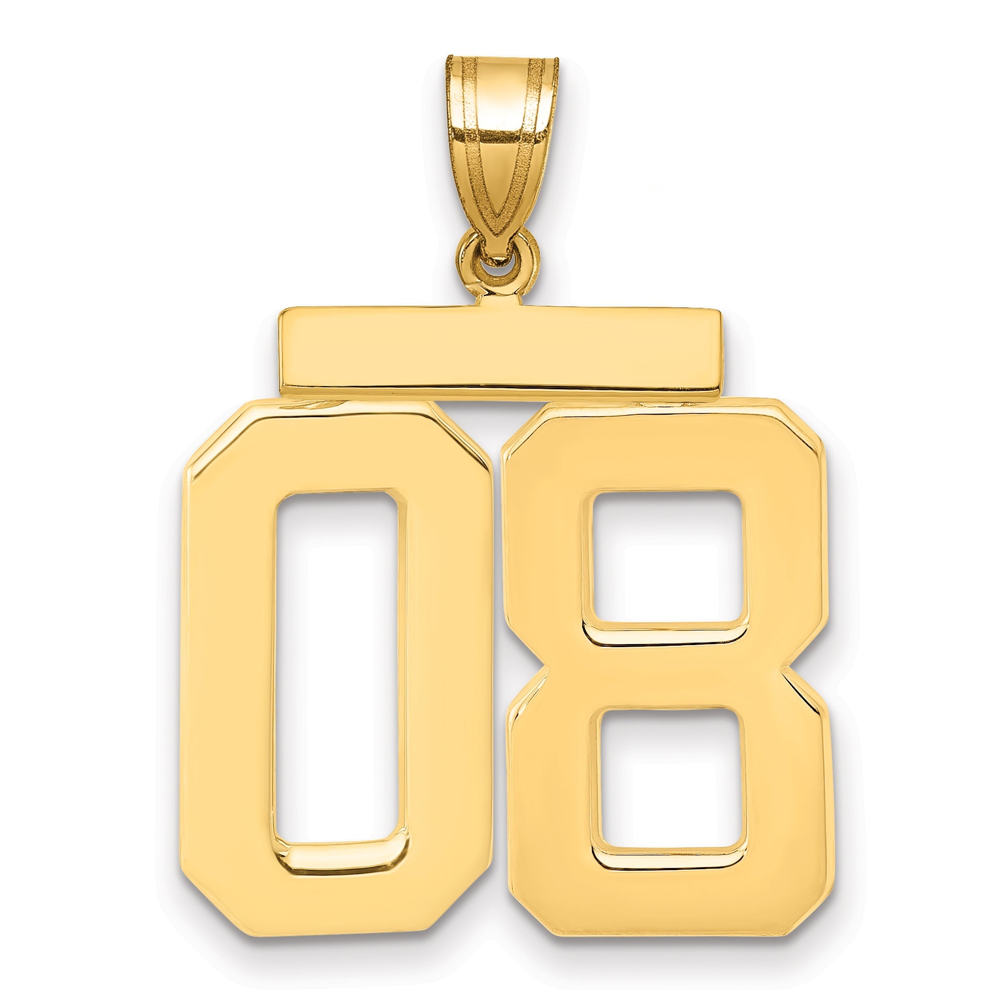 10K Yellow Gold Large Polished Number 08 Charm