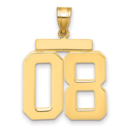 10K Yellow Gold Large Polished Number 08 Charm