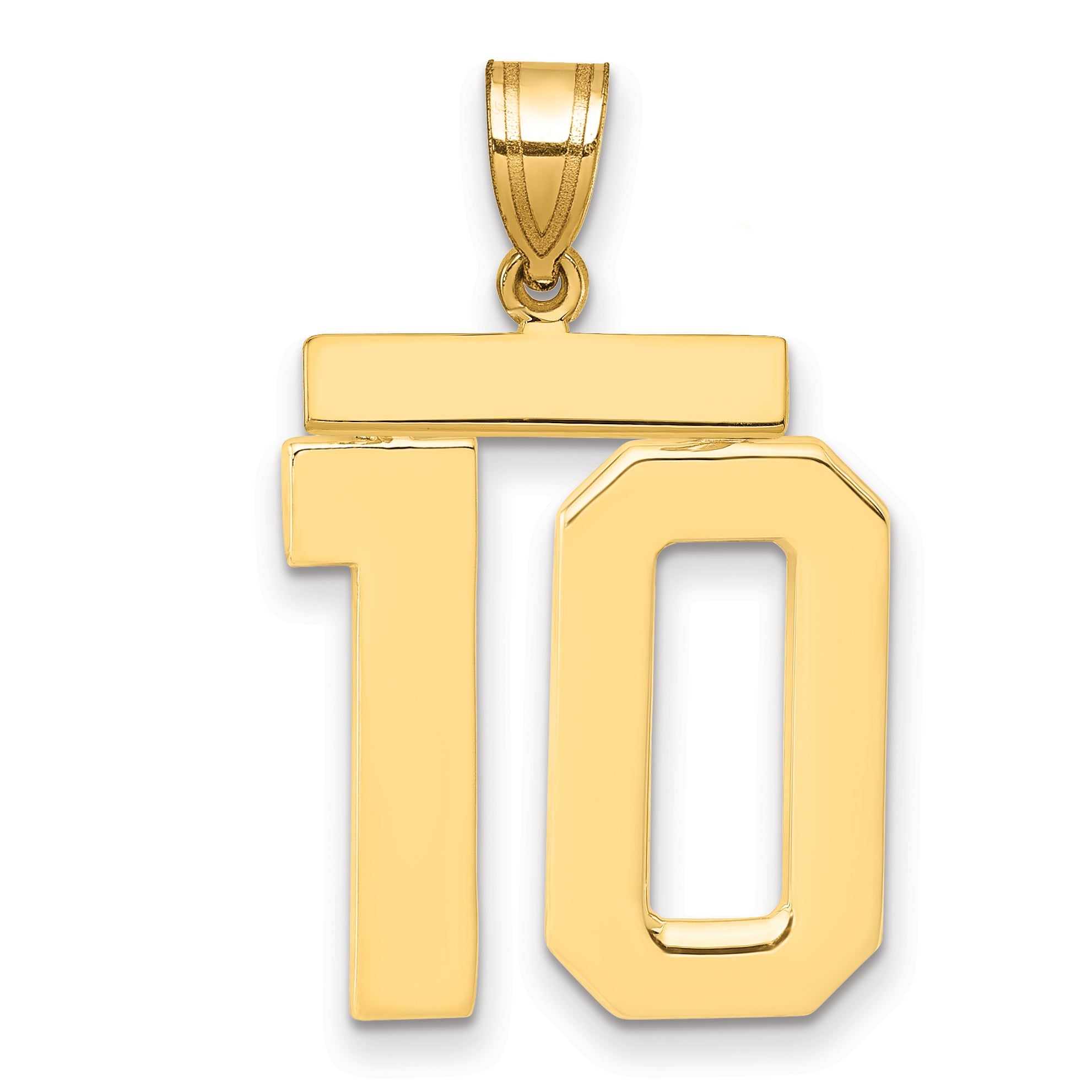 10K Yellow Gold Large Polished Number 10 Charm