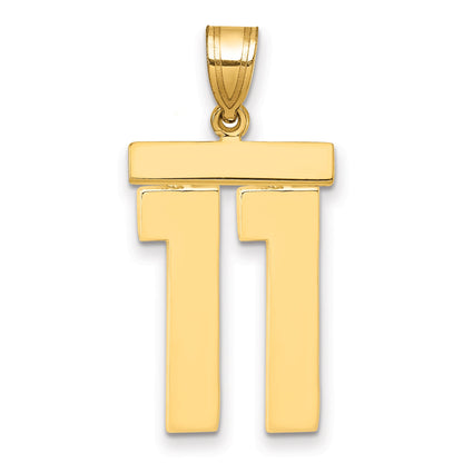 10K Yellow Gold Large Polished Number 11 Charm
