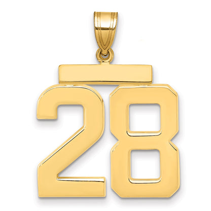 10K Yellow Gold Large Polished Number 28 Charm