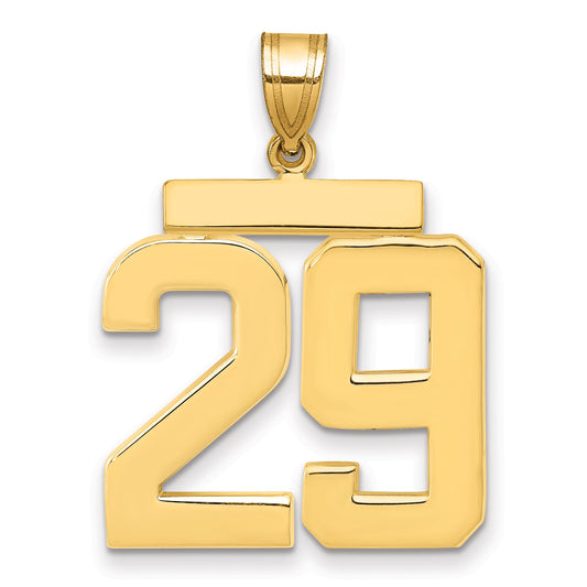 10K Yellow Gold Large Polished Number 29 Charm