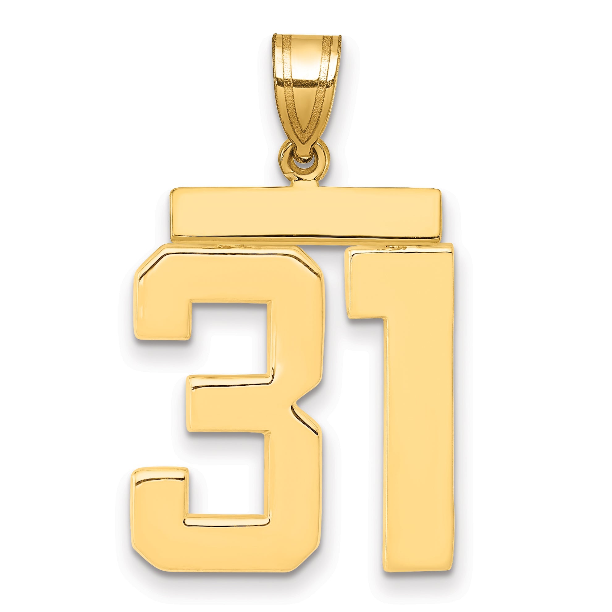 10K Yellow Gold Large Polished Number 31 Charm