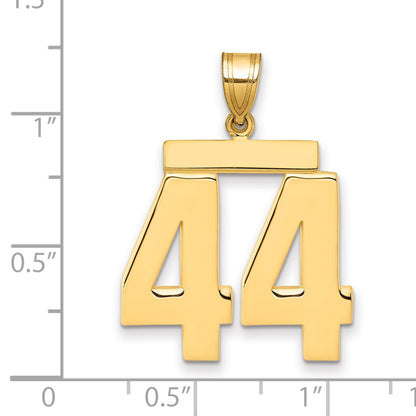 10K Yellow Gold Large Polished Number 44 Charm