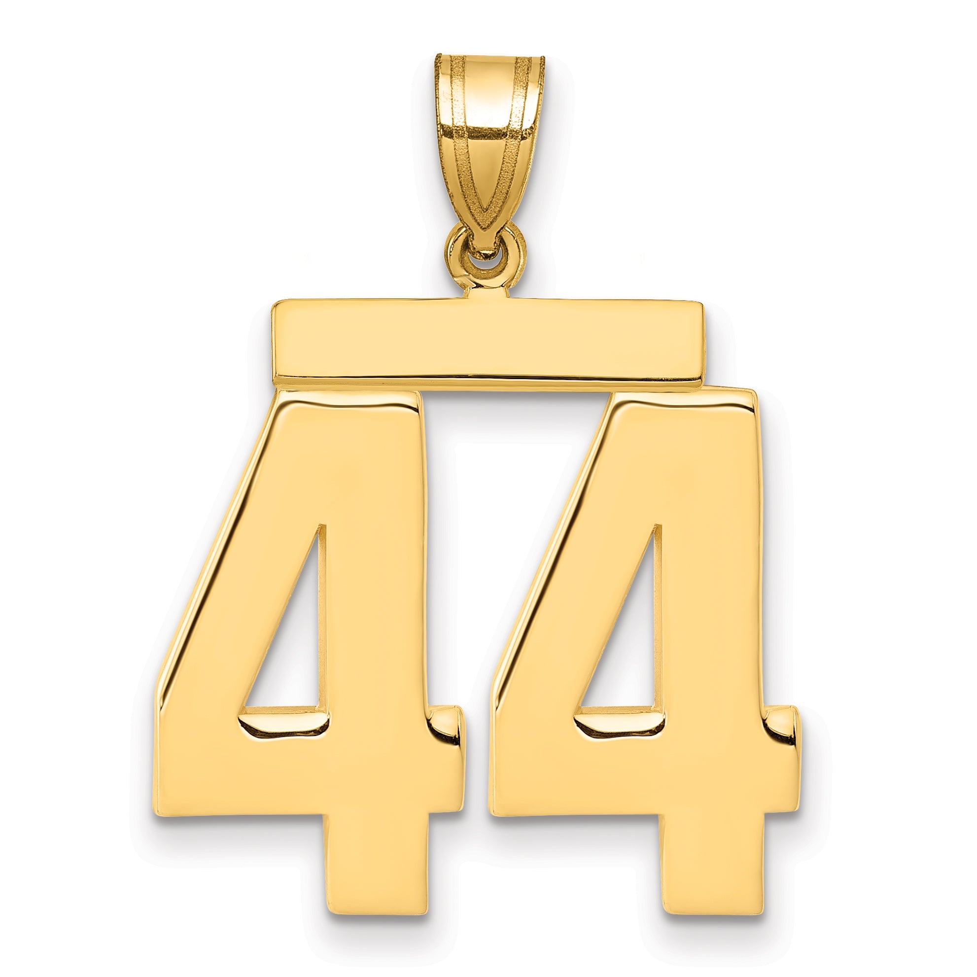 10K Yellow Gold Large Polished Number 44 Charm