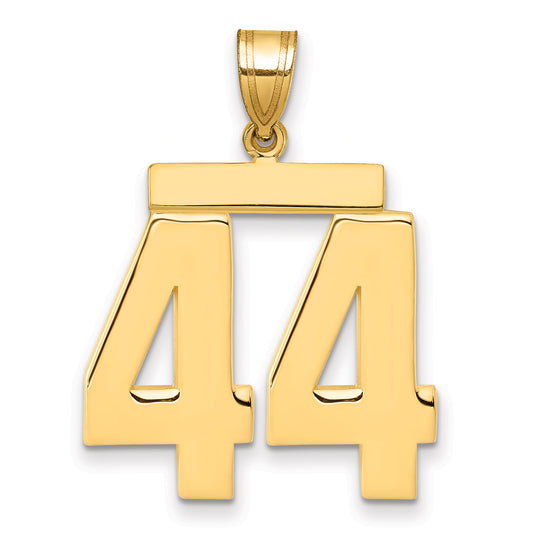 10K Yellow Gold Large Polished Number 44 Charm