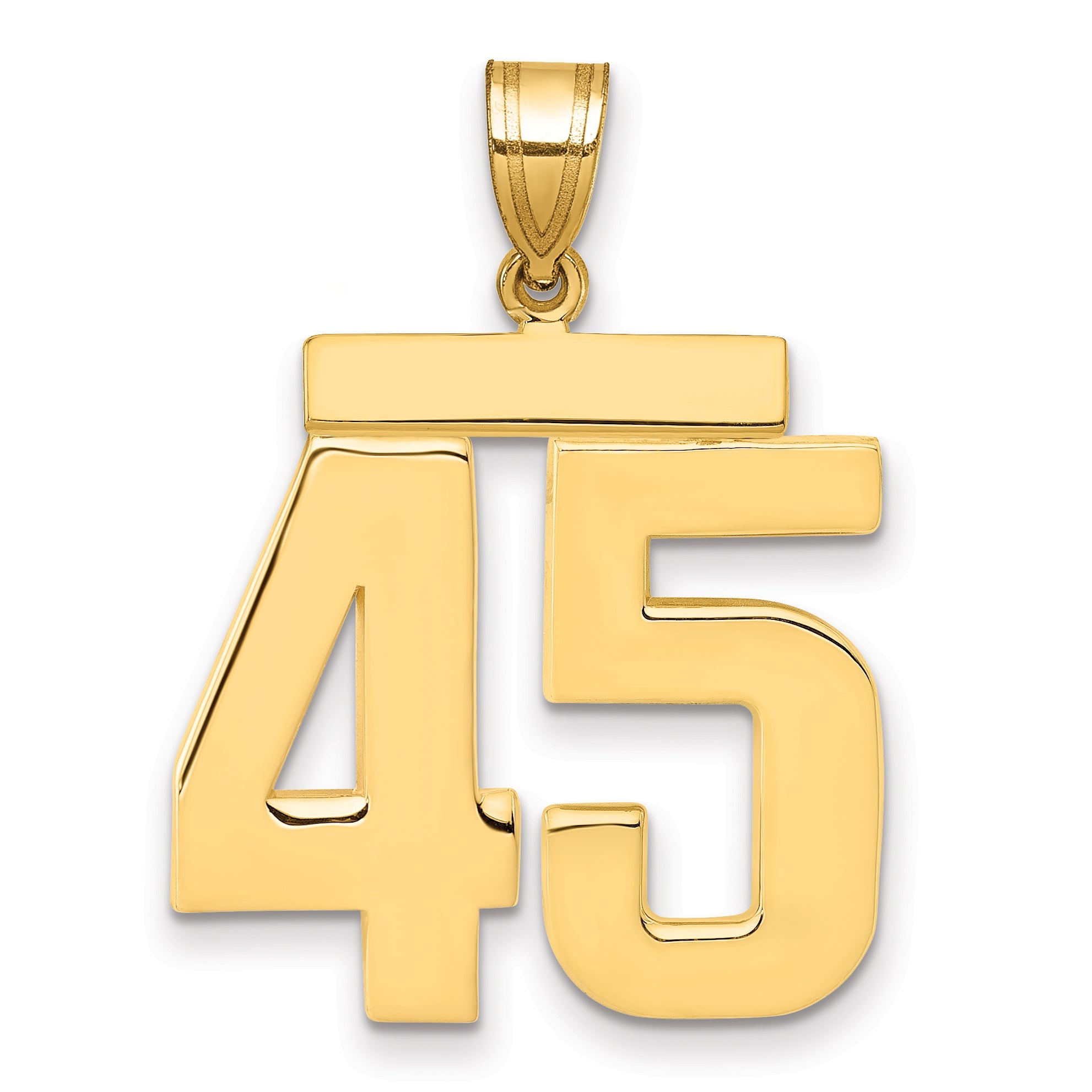 10K Yellow Gold Large Polished Number 45 Charm