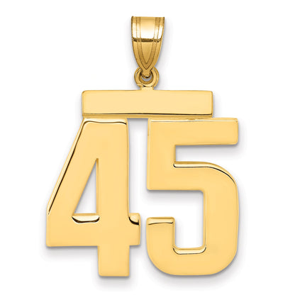10K Yellow Gold Large Polished Number 45 Charm