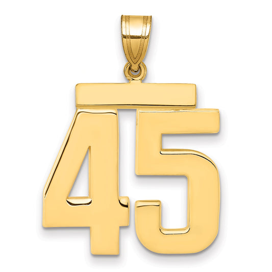 10K Yellow Gold Large Polished Number 45 Charm