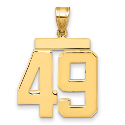 10K Yellow Gold Large Polished Number 49 Charm