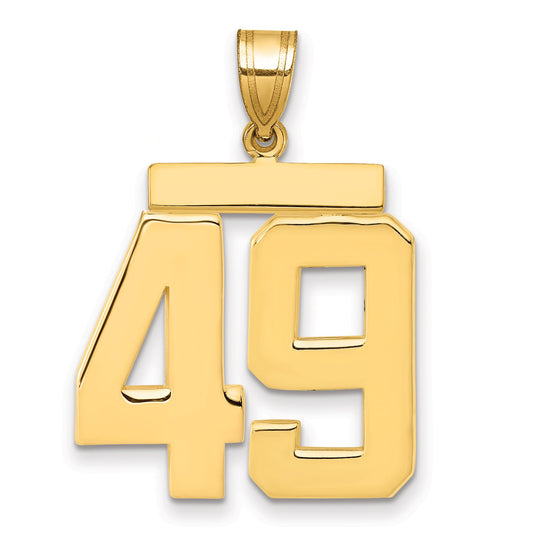 10K Yellow Gold Large Polished Number 49 Charm