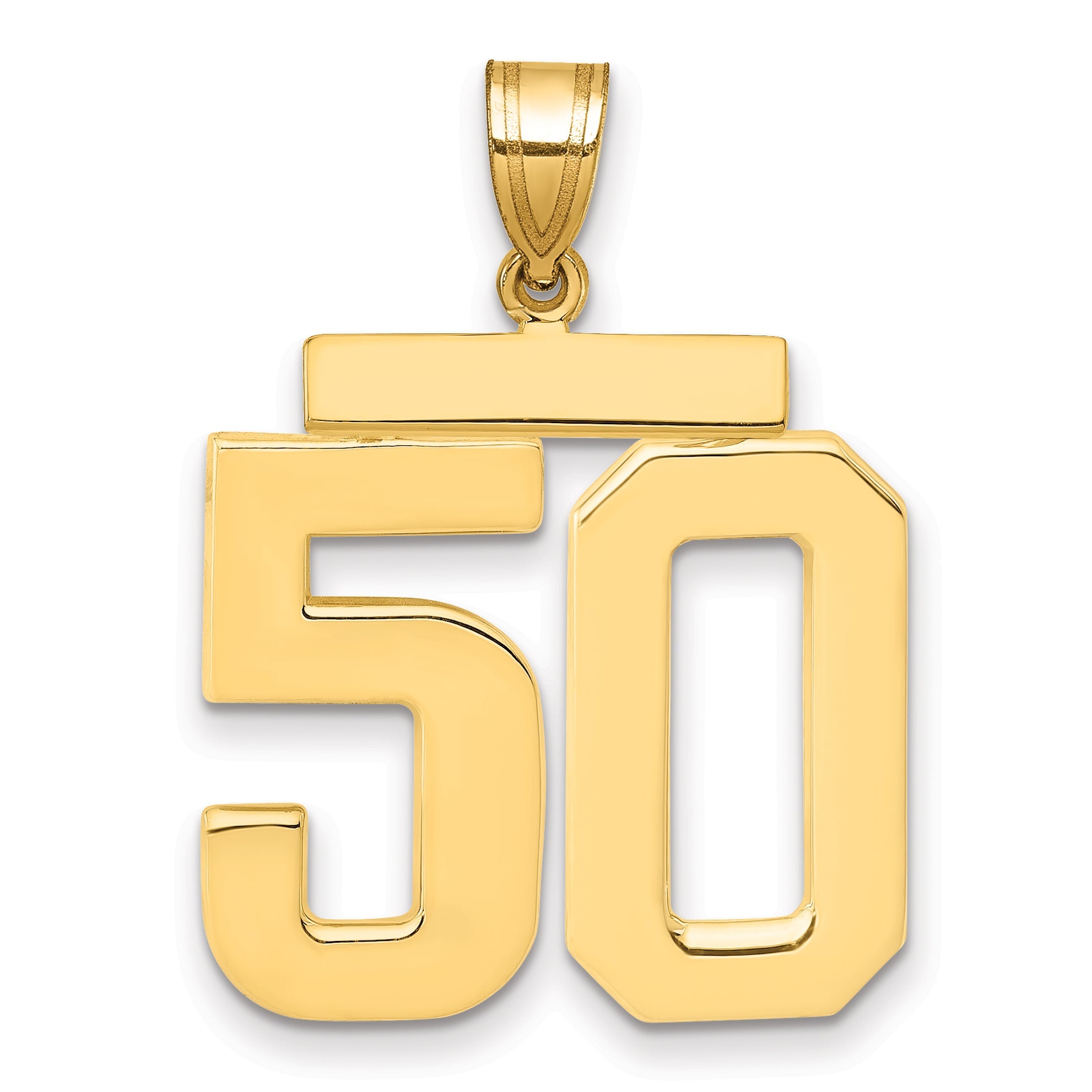 10K Yellow Gold Large Polished Number 50 Charm