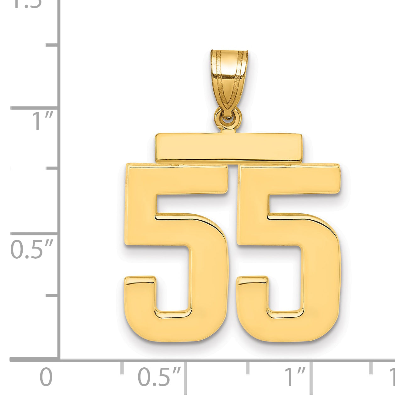 10K Yellow Gold Large Polished Number 55 Charm