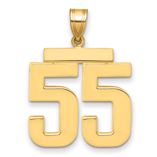 10K Yellow Gold Large Polished Number 55 Charm