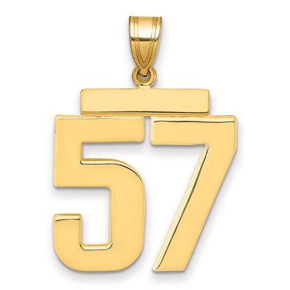 10K Yellow Gold Large Polished Number 57 Charm