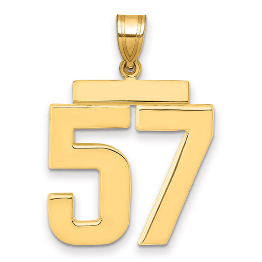 10K Yellow Gold Large Polished Number 57 Charm