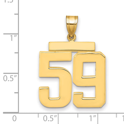 10K Yellow Gold Large Polished Number 59 Charm