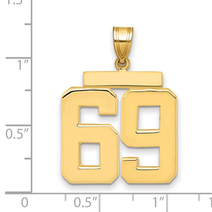 10K Yellow Gold Large Polished Number 69 Charm