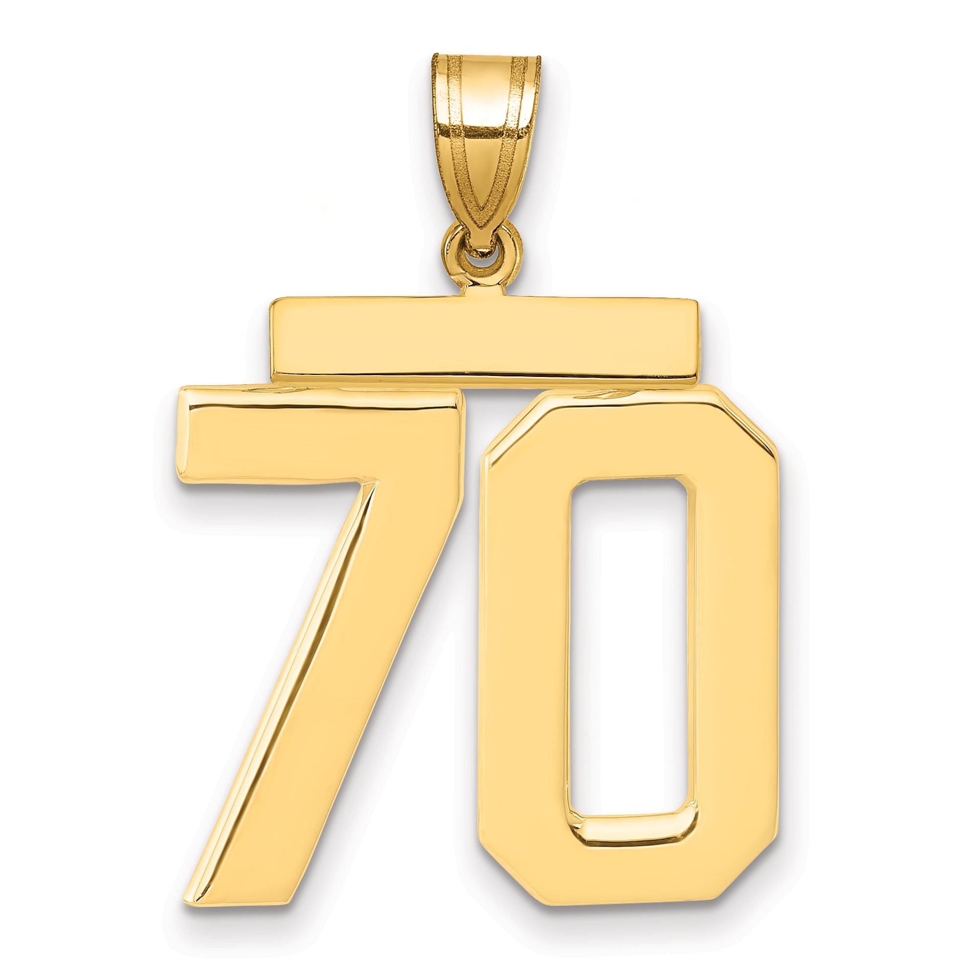 10K Yellow Gold Large Polished Number 70 Charm