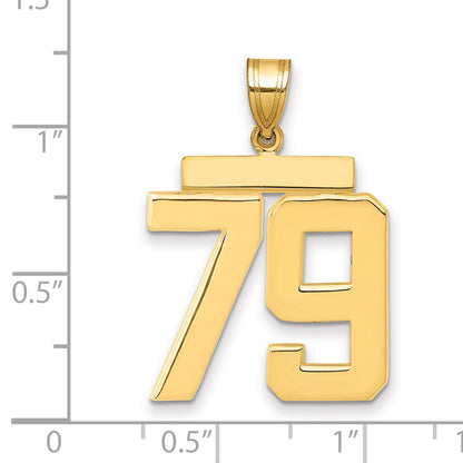 10K Yellow Gold Large Polished Number 79 Charm