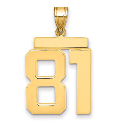 10K Yellow Gold Large Polished Number 81 Charm