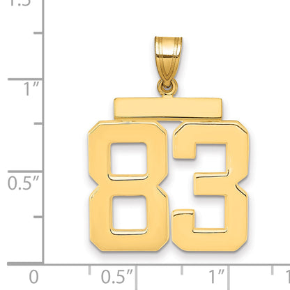10K Yellow Gold Large Polished Number 83 Charm