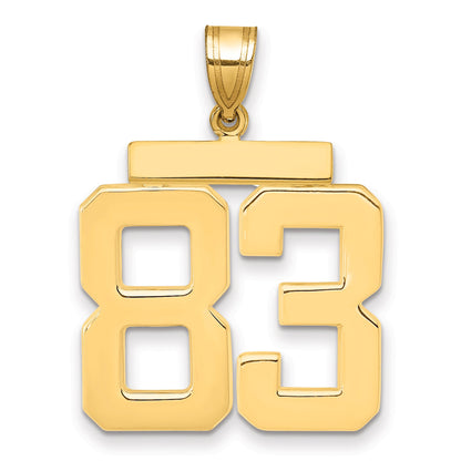 10K Yellow Gold Large Polished Number 83 Charm