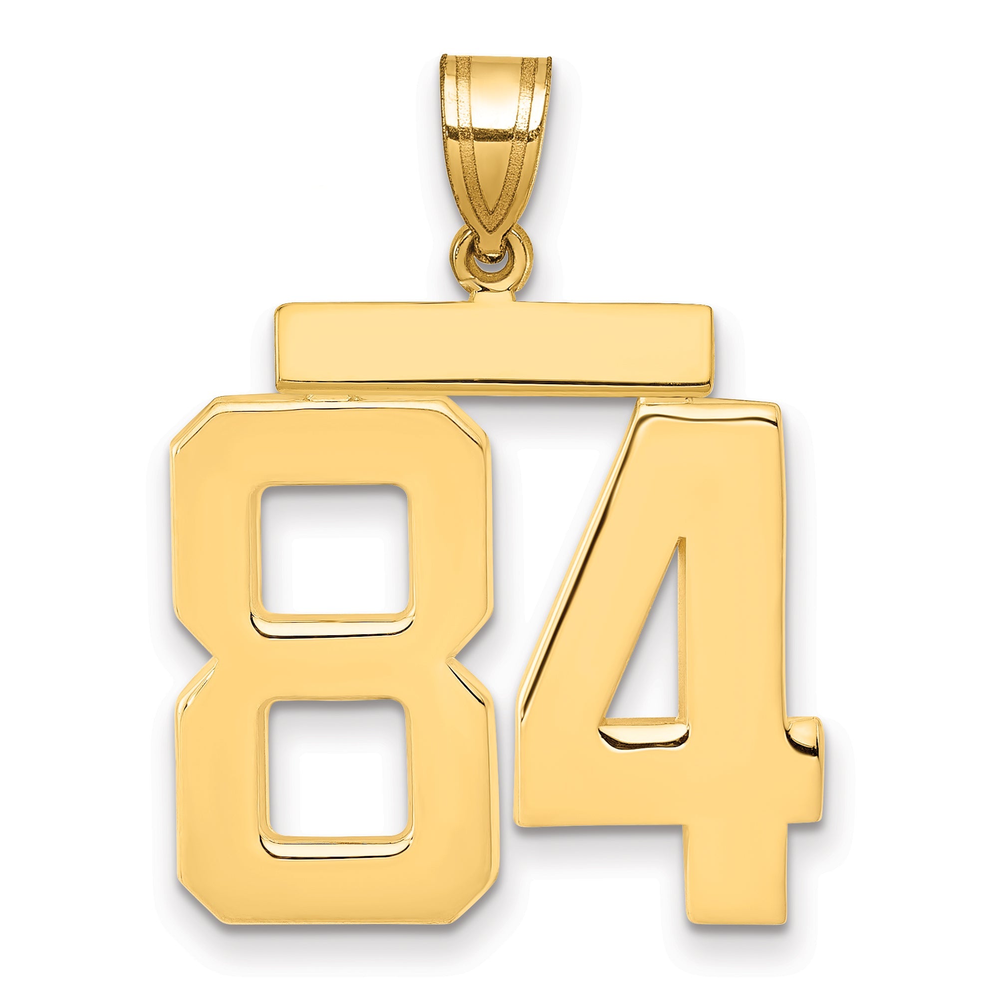 10K Yellow Gold Large Polished Number 84 Charm
