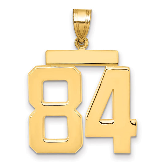 10K Yellow Gold Large Polished Number 84 Charm