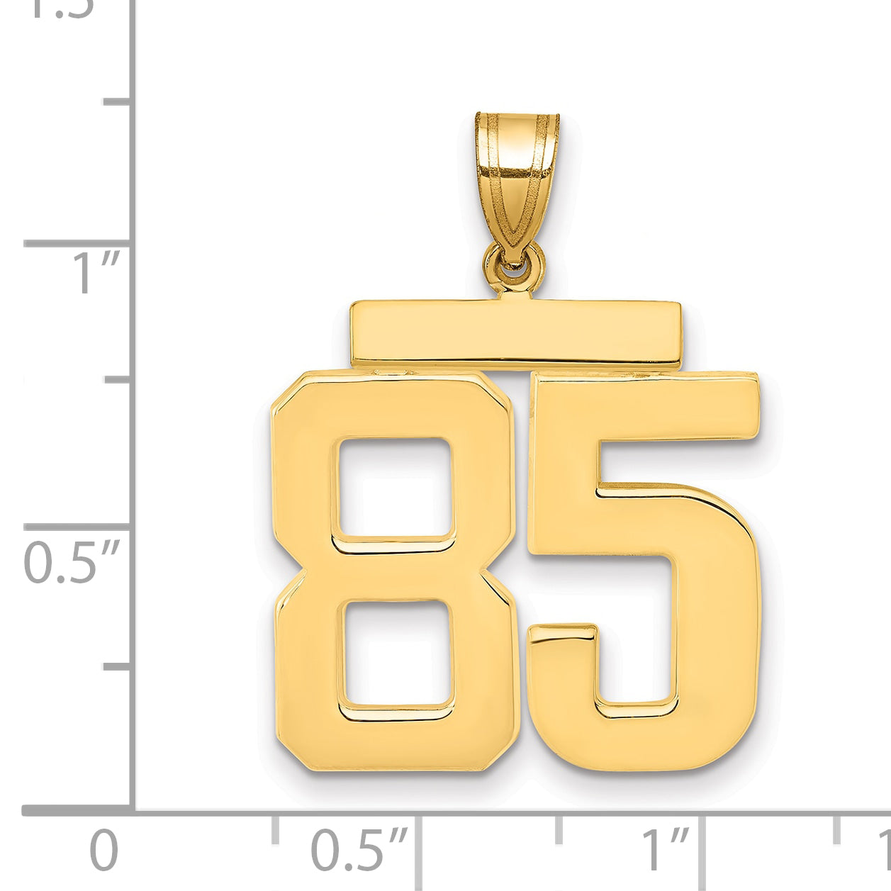 10K Yellow Gold Large Polished Number 85 Charm