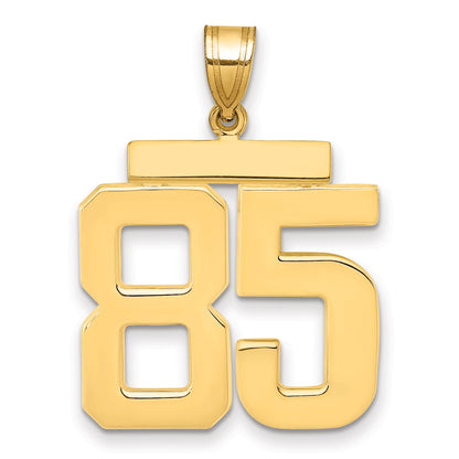 10K Yellow Gold Large Polished Number 85 Charm