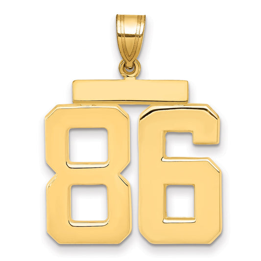 10K Yellow Gold Large Polished Number 86 Charm
