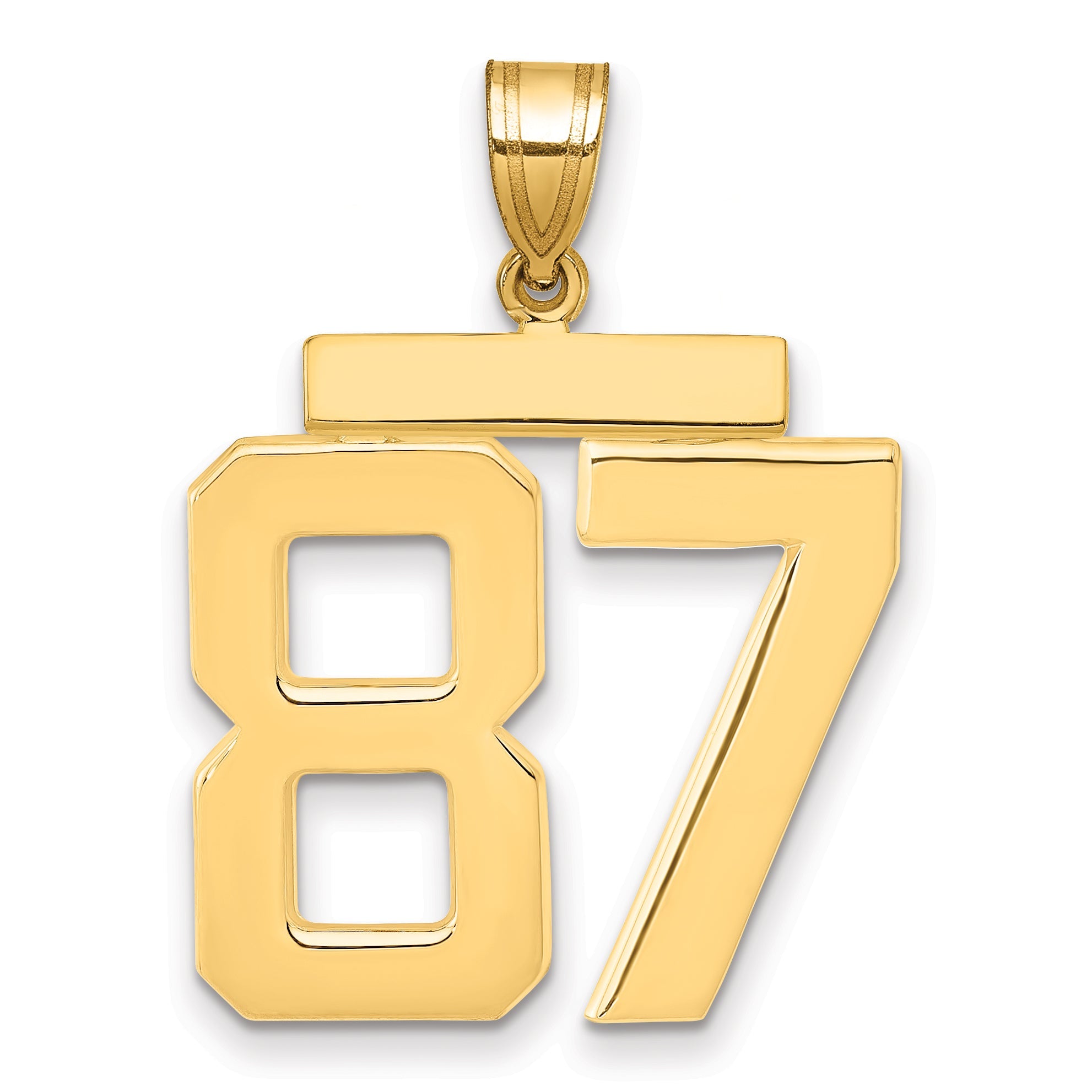 10K Yellow Gold Large Polished Number 87 Charm