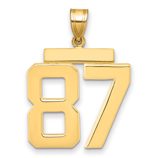 10K Yellow Gold Large Polished Number 87 Charm