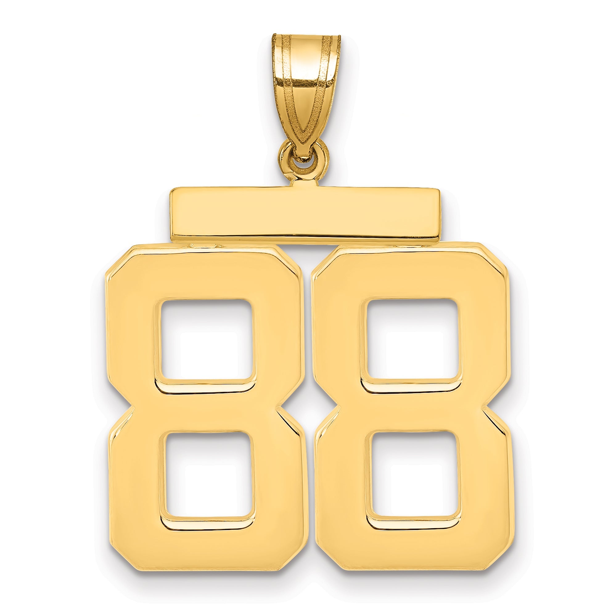 10K Yellow Gold Large Polished Number 88 Charm