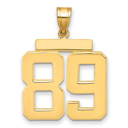 10K Yellow Gold Large Polished Number 89 Charm