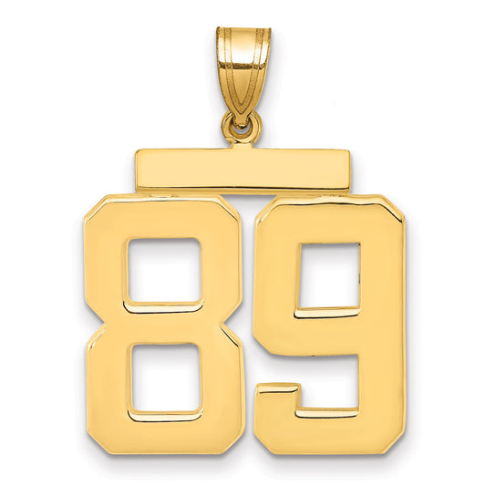 10K Yellow Gold Large Polished Number 89 Charm