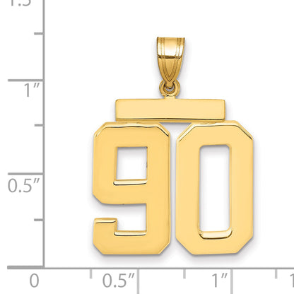 10K Yellow Gold Large Polished Number 90 Charm