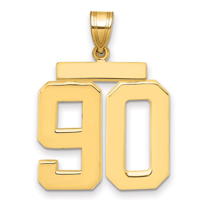 10K Yellow Gold Large Polished Number 90 Charm