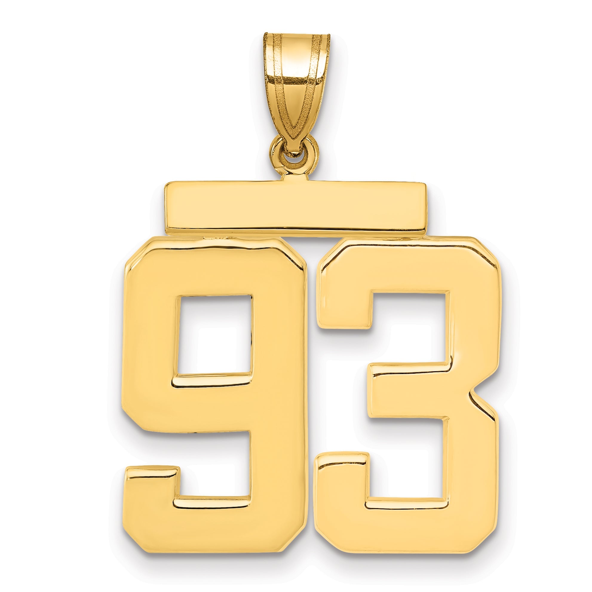 10K Yellow Gold Large Polished Number 93 Charm
