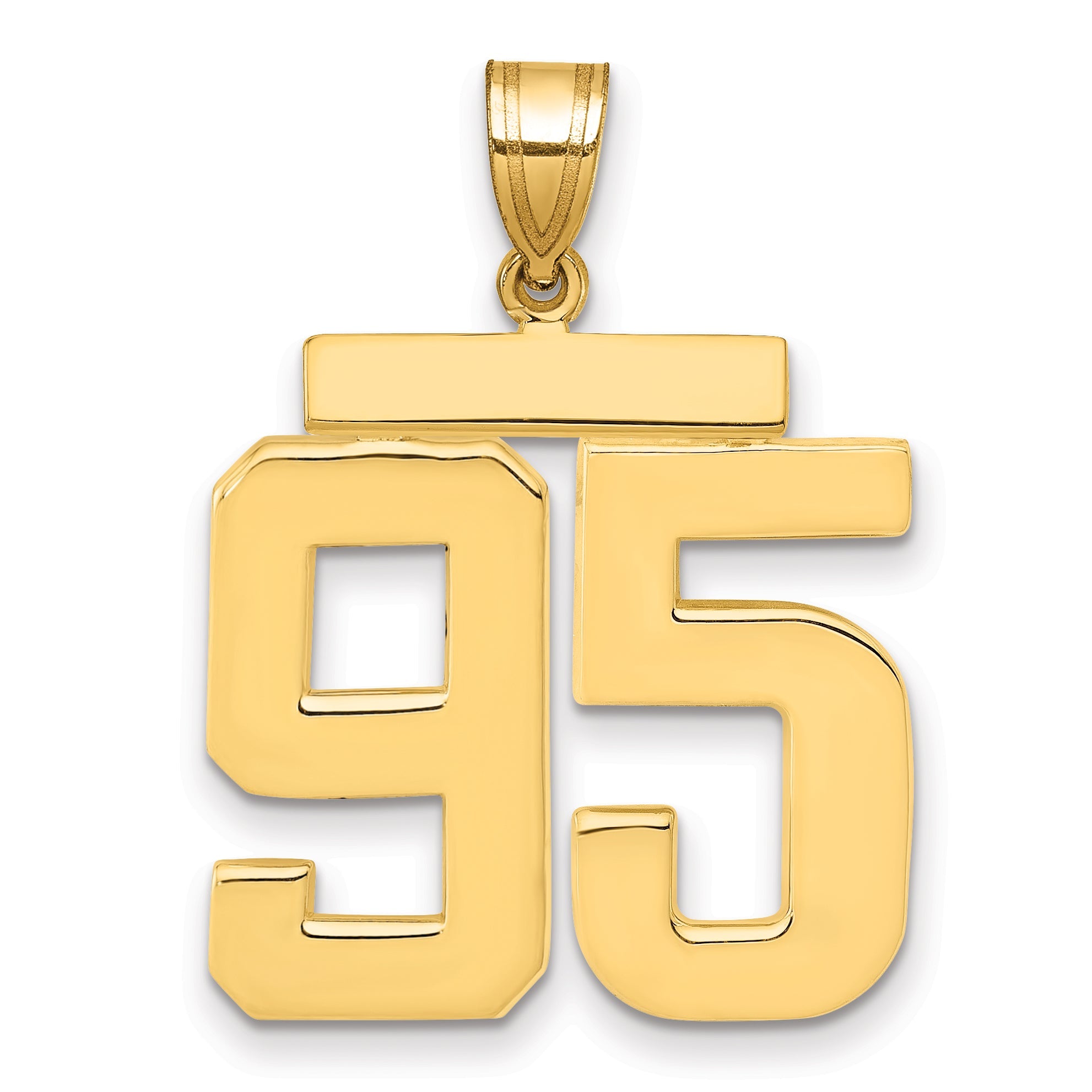10K Yellow Gold Large Polished Number 95 Charm