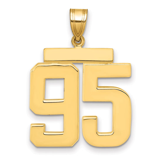 10K Yellow Gold Large Polished Number 95 Charm