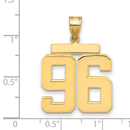 10K Yellow Gold Large Polished Number 96 Charm