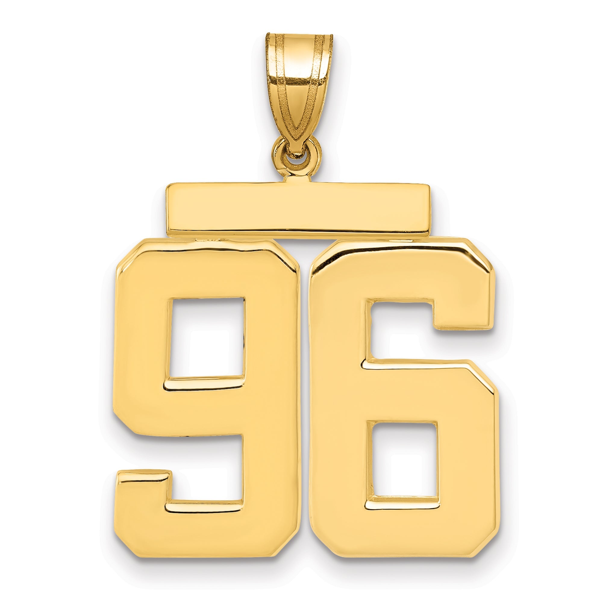 10K Yellow Gold Large Polished Number 96 Charm
