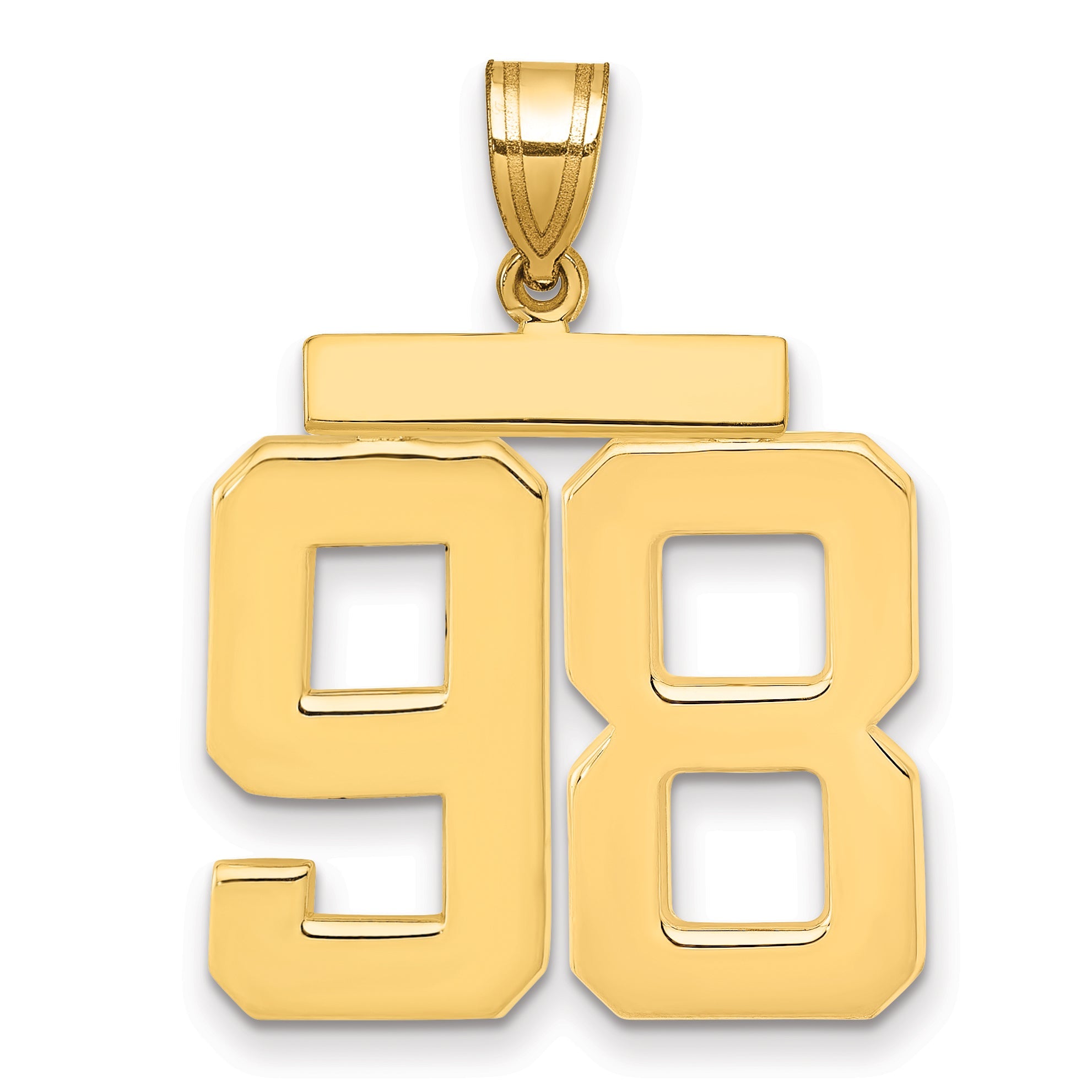 10K Yellow Gold Large Polished Number 98 Charm