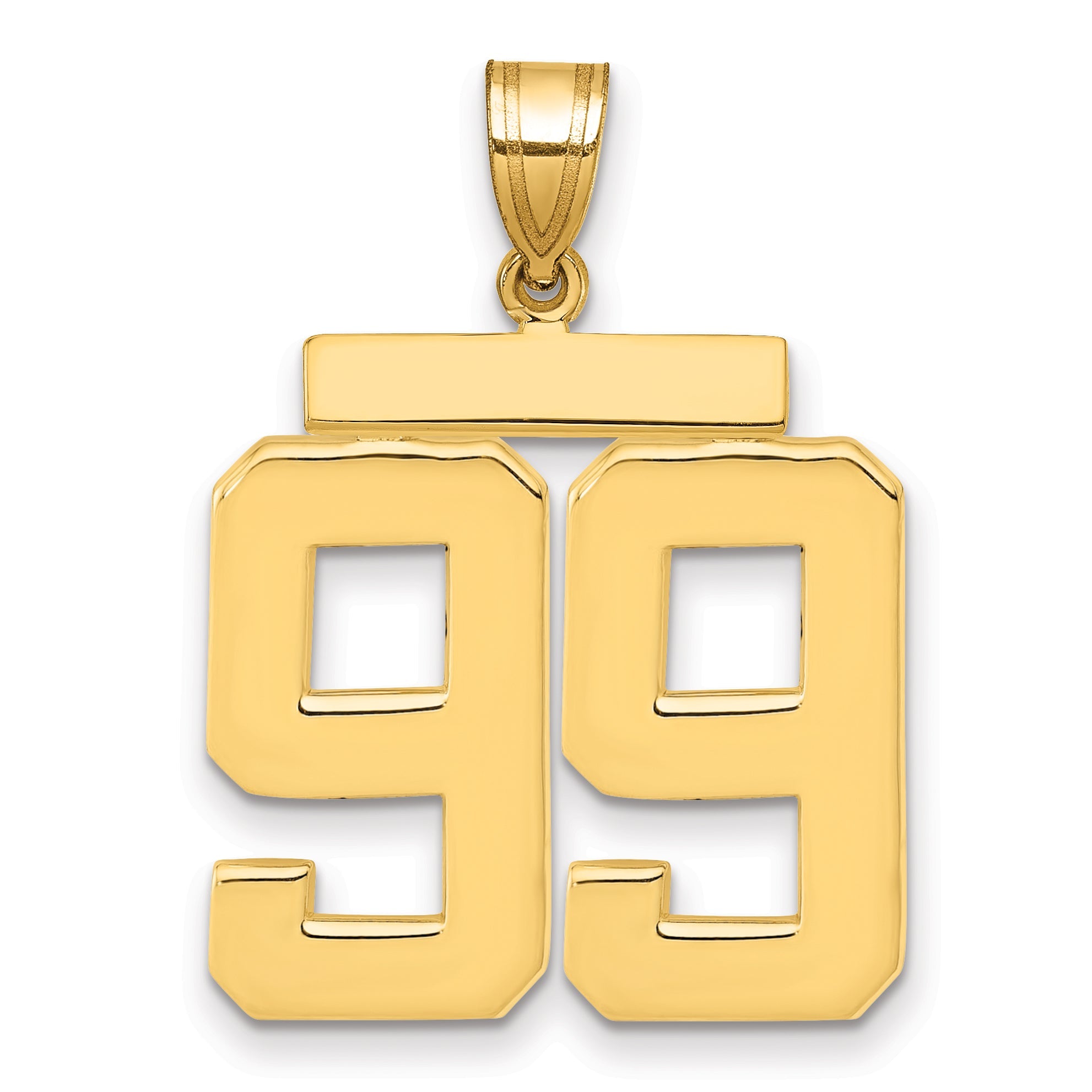 10K Yellow Gold Large Polished Number 99 Charm