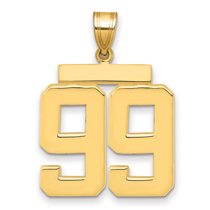 10K Yellow Gold Large Polished Number 99 Charm