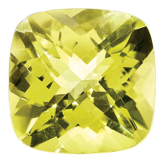 Gemstone Lemon Quartz Aa Quality 18X13mm Antique Cushion Checkerboard Long