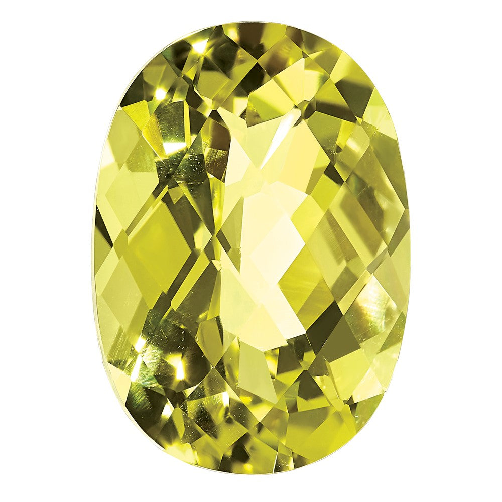 Gemstone Lemon Quartz Aa Quality 12X10mm Oval Checkerboard
