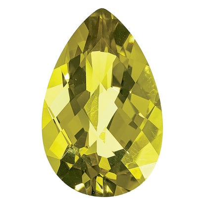 Gemstone Lemon Quartz Aa Quality 14X9 Pear Checkerboard